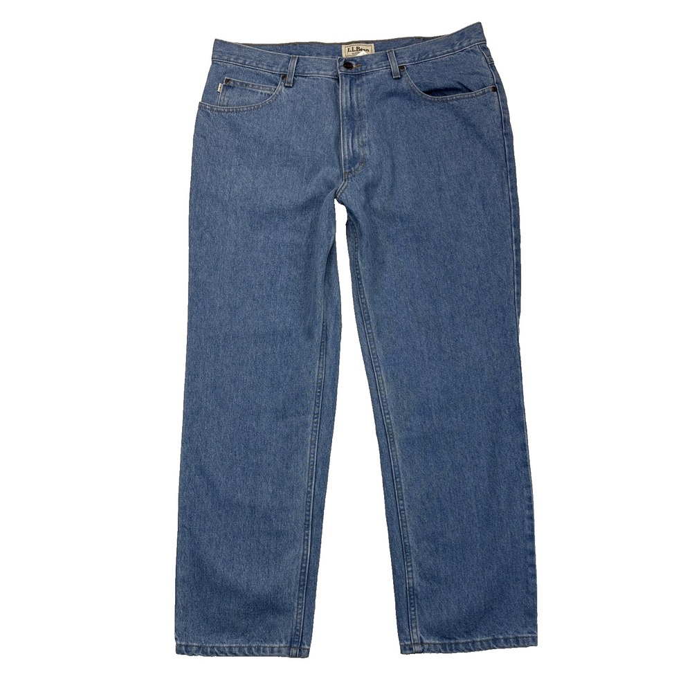 L.L.Bean Classic Fit Jeans Mens 37x29 Preppy Straight Leg Denim Medium Wash